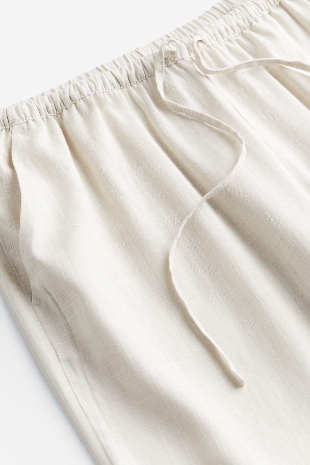 H&M Schlupfhose aus Leinenmix Hellbeige