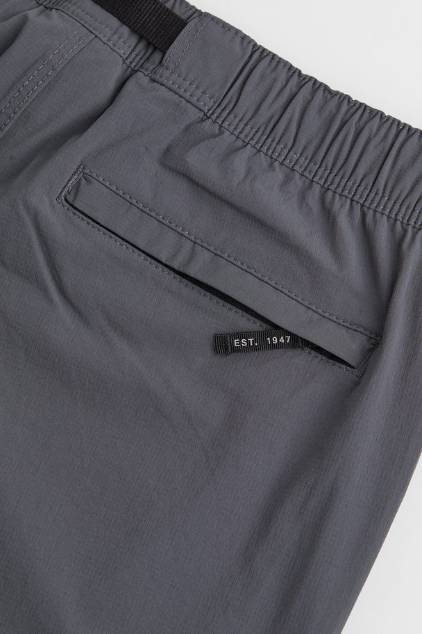 H&M Regular Fit Belted Trousers Grey