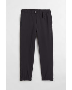 Regular Fit Belted Trousers Black