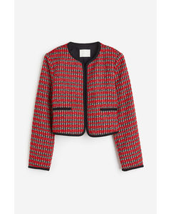 Textured-weave Jacket Red/striped