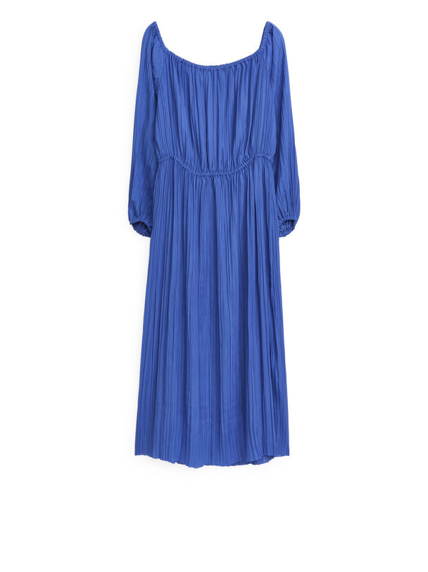 ARKET Crinkled Midi Dress Blue