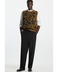 Relaxed-fit Wool Trousers Black