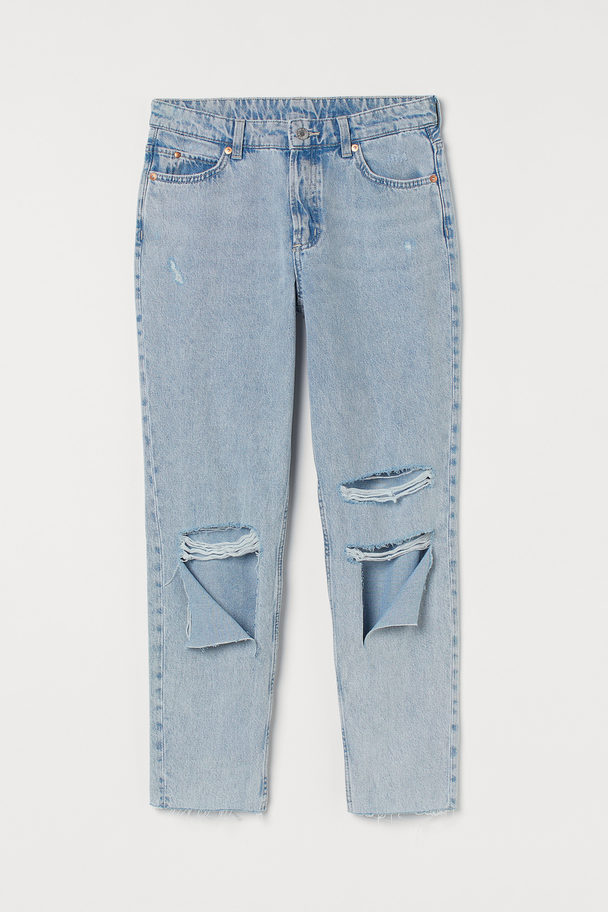 H&M 90s Boyfriend Fit Low Jeans Hellblau