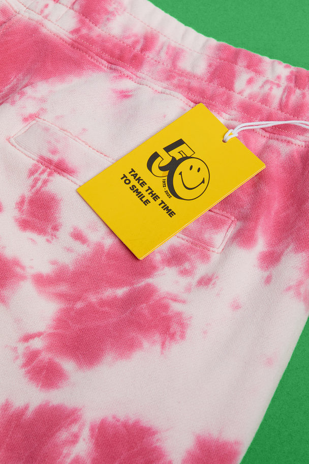 H&M Relaxed Fit Patterned Sweatshorts Pink/smiley®