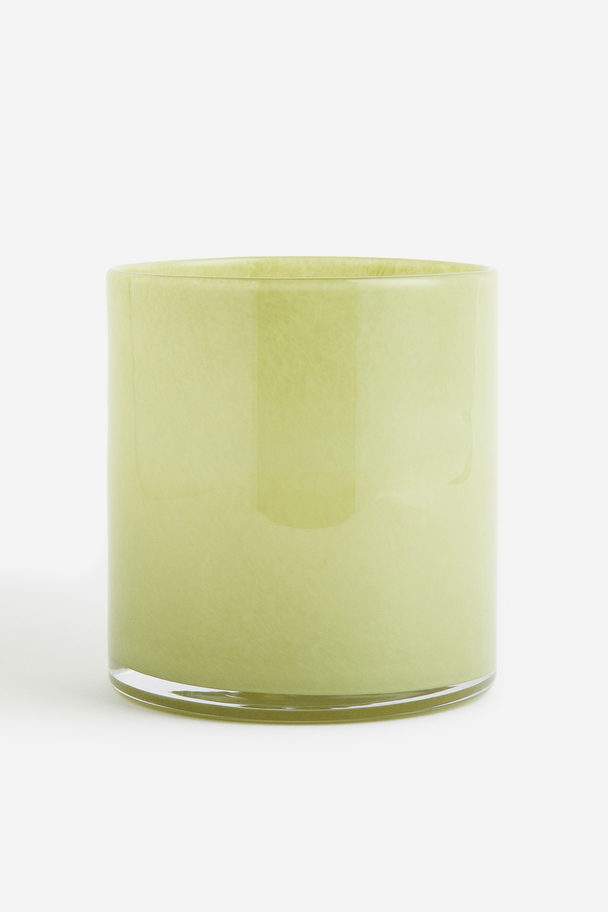 H&M HOME Glass Candle Lantern Light Green
