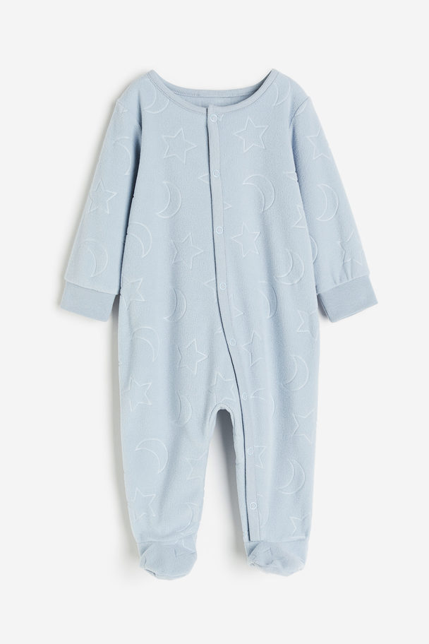 H&M Schlafanzug aus Fleece Hellblau