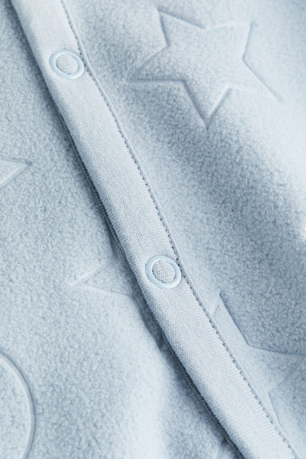 H&M Schlafanzug aus Fleece Hellblau