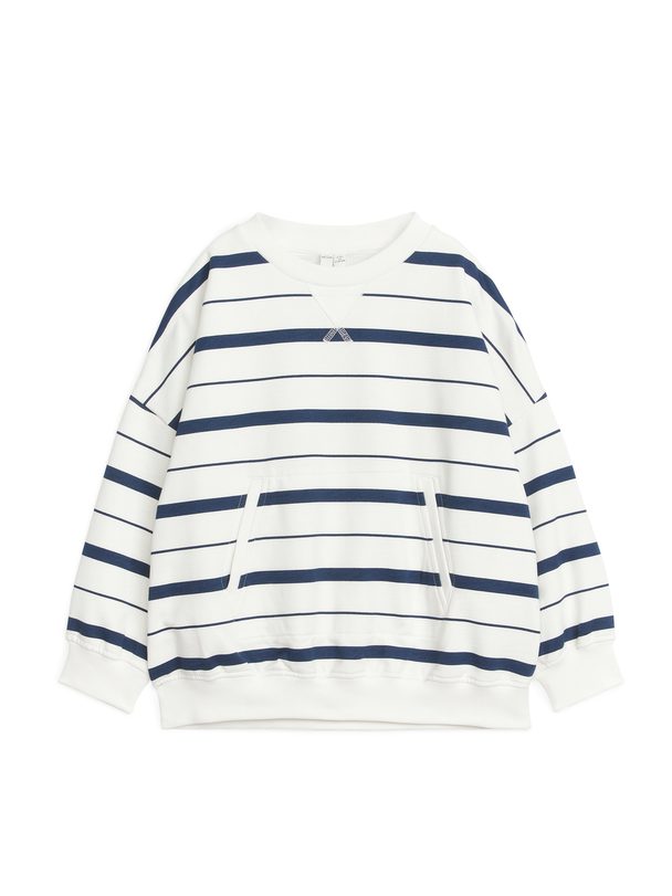 Arket Oversize-Sweatshirt aus Frottee Weiß/Blau