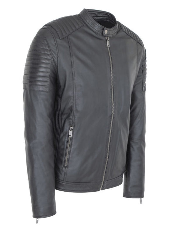 Blue Wellford Leather Jacket Diclan