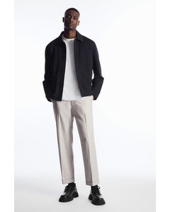 Turn-up Wool-blend Trousers Light Beige