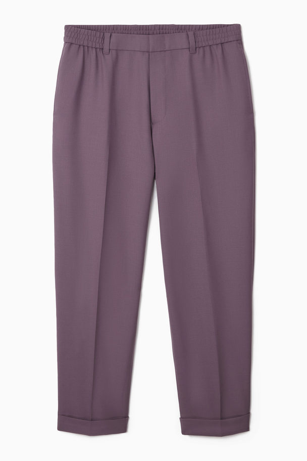 COS Turn-up Wool-blend Trousers Purple