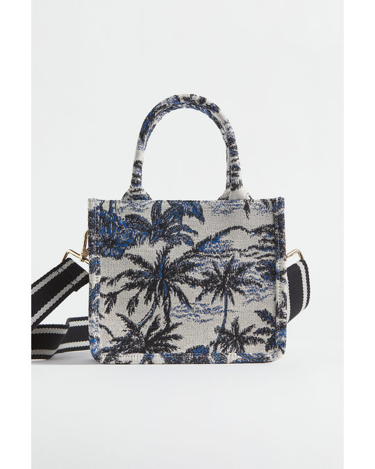 H&M Small Handbag/shoulder Bag Blue/patterned