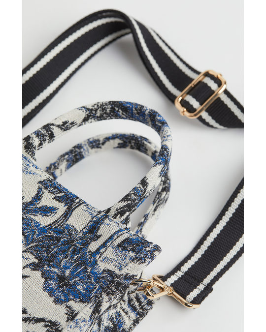 H&M Small Handbag/shoulder Bag Blue/patterned