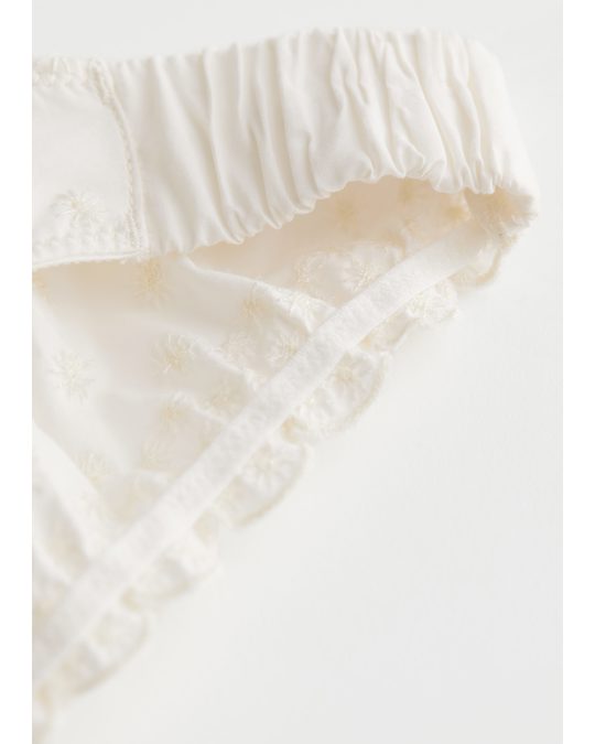 & Other Stories Eyelet Embroidered Briefs White