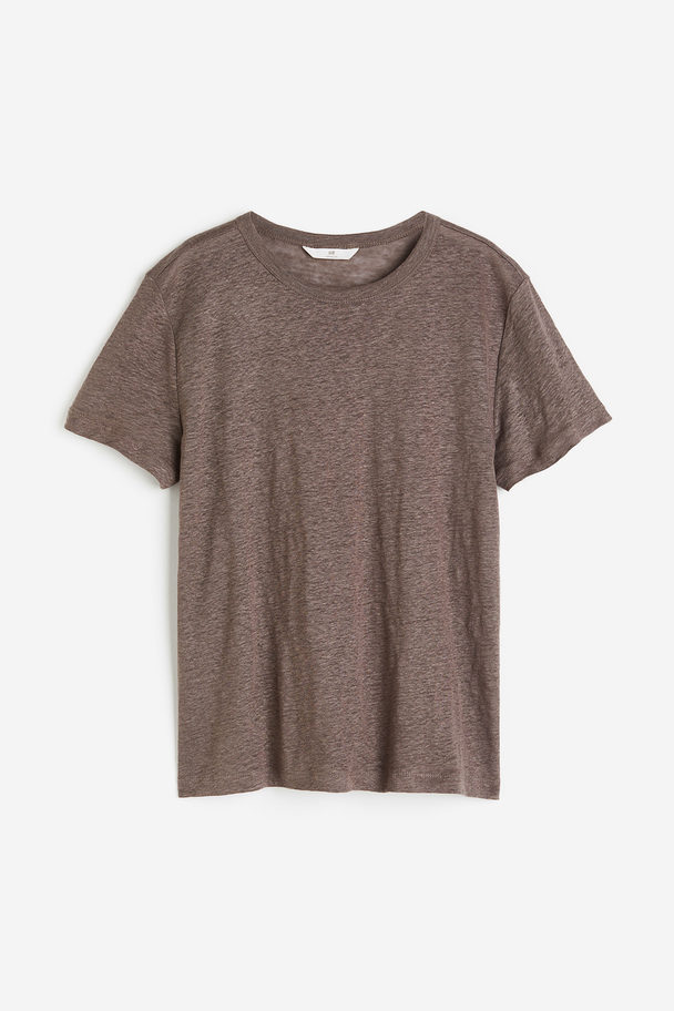 H&M Linnen Top Taupe
