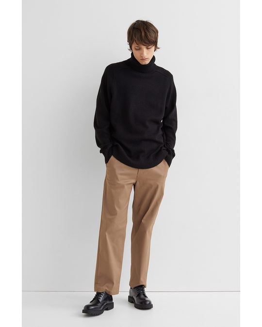 H&M Relaxed Fit Polo-neck Jumper Black