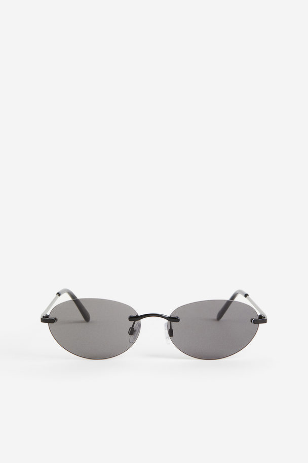H&M Rimless Oval Sunglasses Black