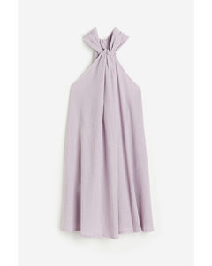 A-line Halterneck Dress Lilac
