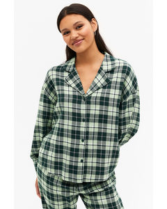 Pyjama Top Green Checks