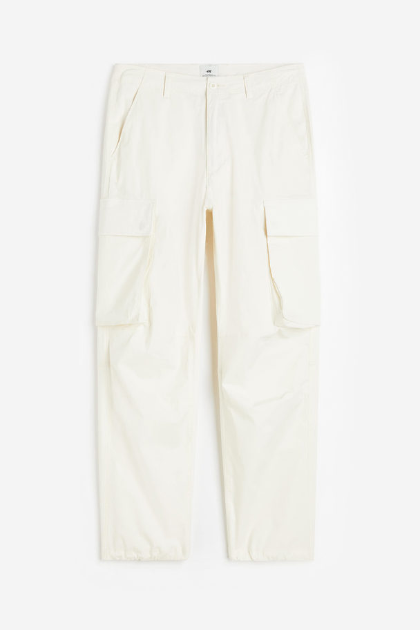 H&M Relaxed Fit Cargo Trousers White