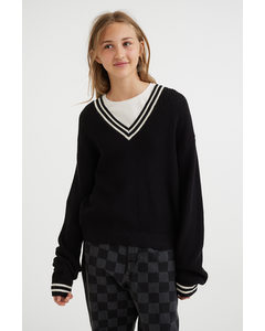 Knitted Cotton Jumper Black