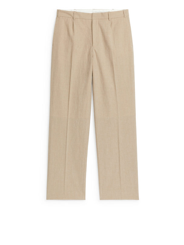 ARKET Textured Trousers Beige