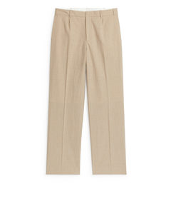 Textured Trousers Beige