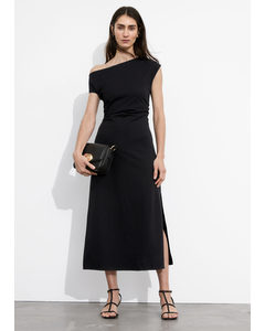 One-shoulder Midi Dress Black