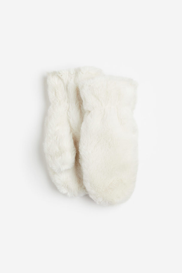 H&M Flauschige Handschuhe Weiß