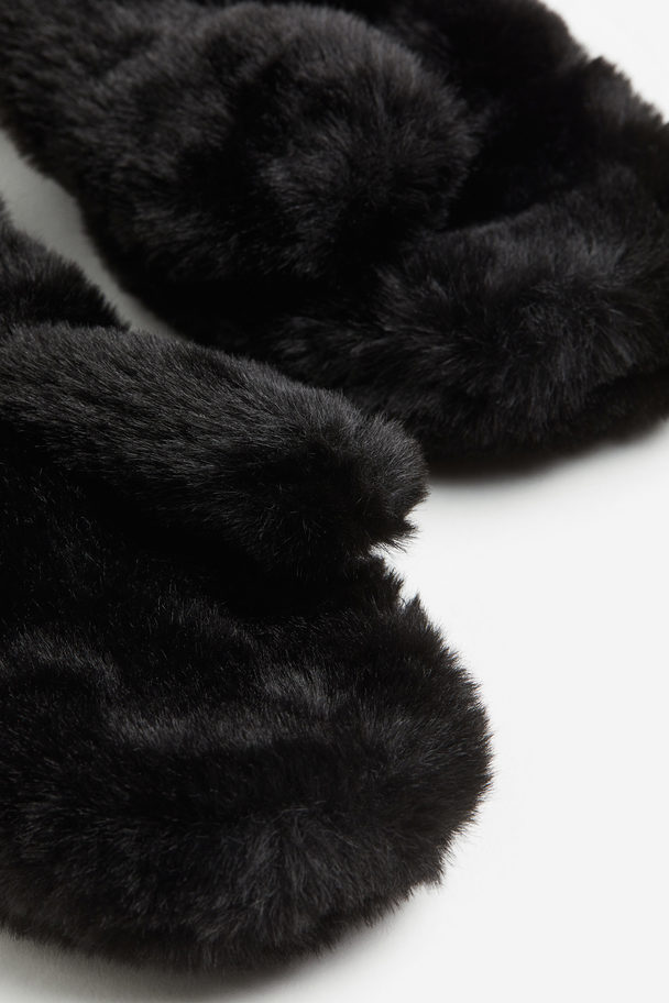 H&M Fluffy Wanten Zwart