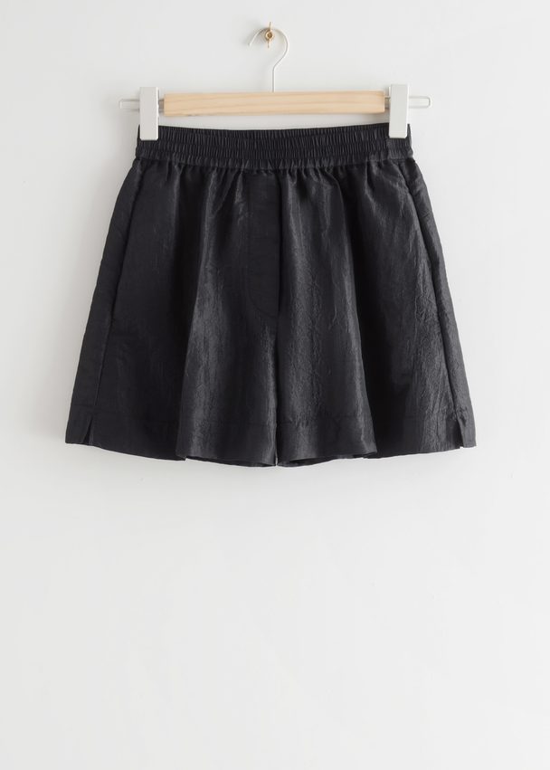 & Other Stories Wide Sporty Shorts Black
