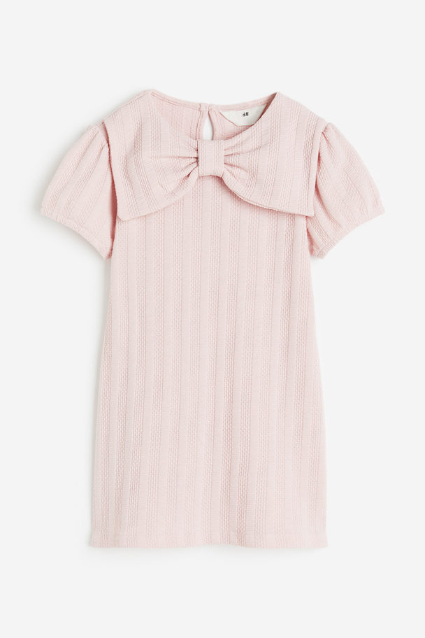 H&M Bow-detail Dress Light Pink