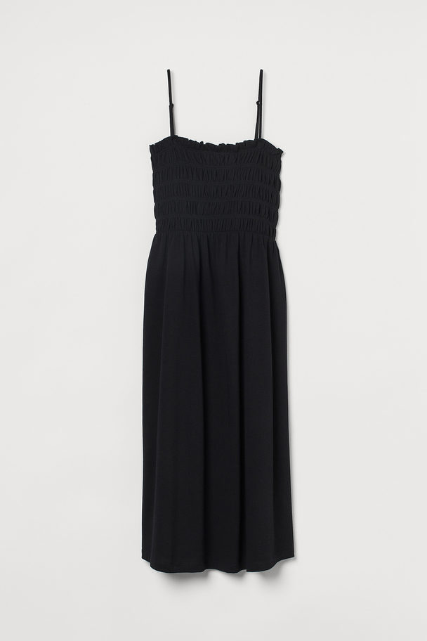 H&M Smocking-detail Dress Black