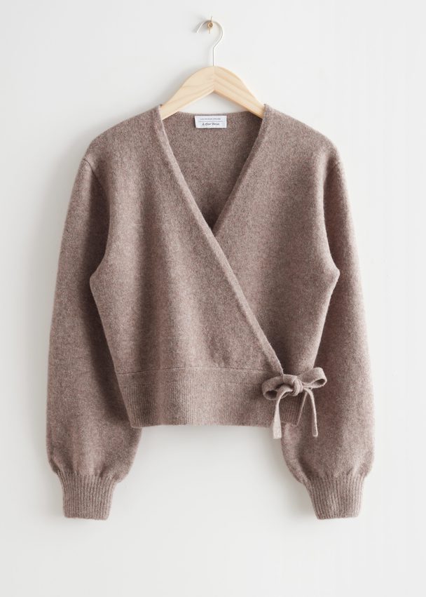 & Other Stories Wickel-Strickjacke Taupe