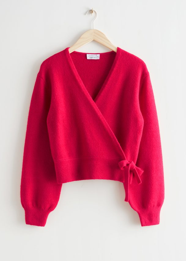 & Other Stories Wrap Cardigan Ruby Red