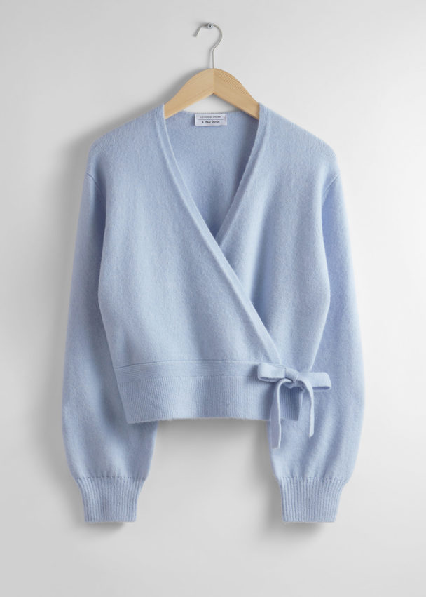 & Other Stories Wrap Cardigan Light Blue