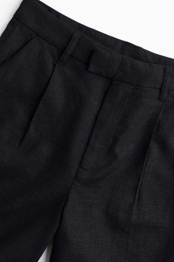 H&M Elegante Shorts aus Leinenmix Schwarz