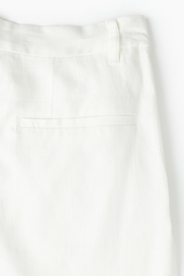 H&M Geklede Short Van Linnenmix Wit