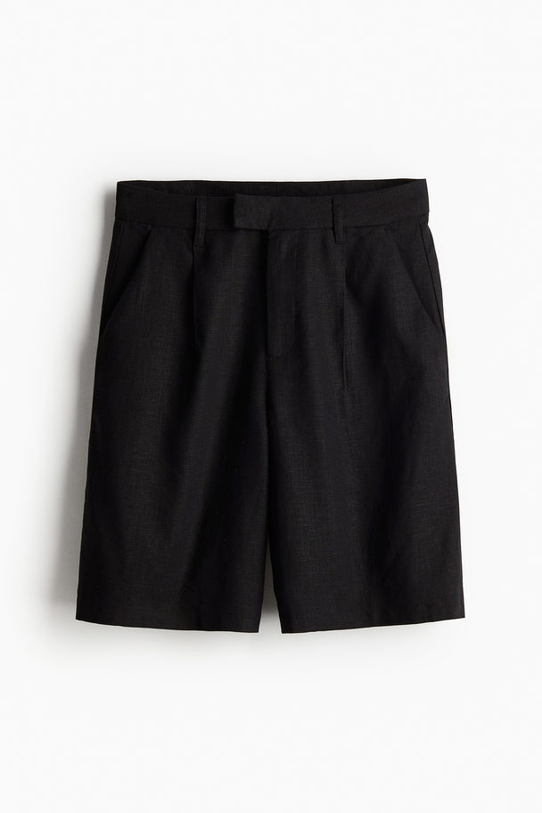 H&M Elegante Shorts aus Leinenmix Schwarz