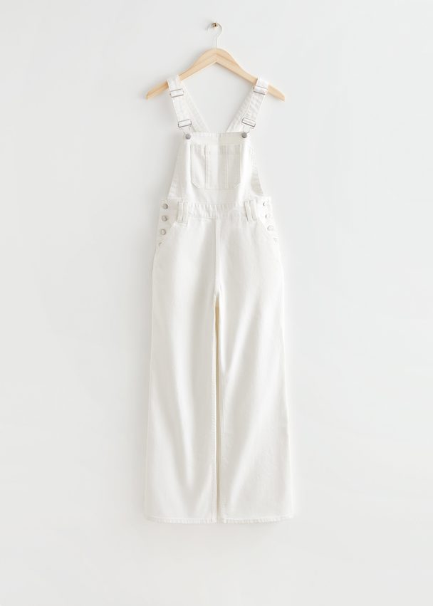 & Other Stories Relaxed Denim Dungarees White