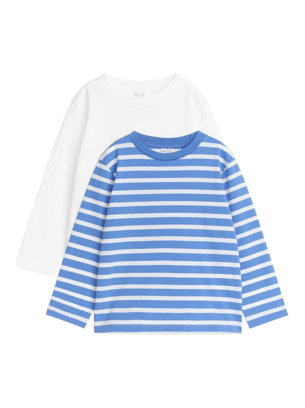 ARKET Langærmet T-shirt – Sæt Med To Stk. Hvid/blå