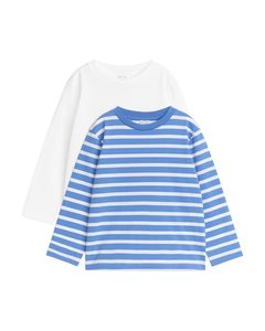 Long-sleeved T-shirt Set Of 2 White/blue