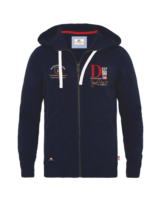 The Defender Navy Hoodie With Embrodiery