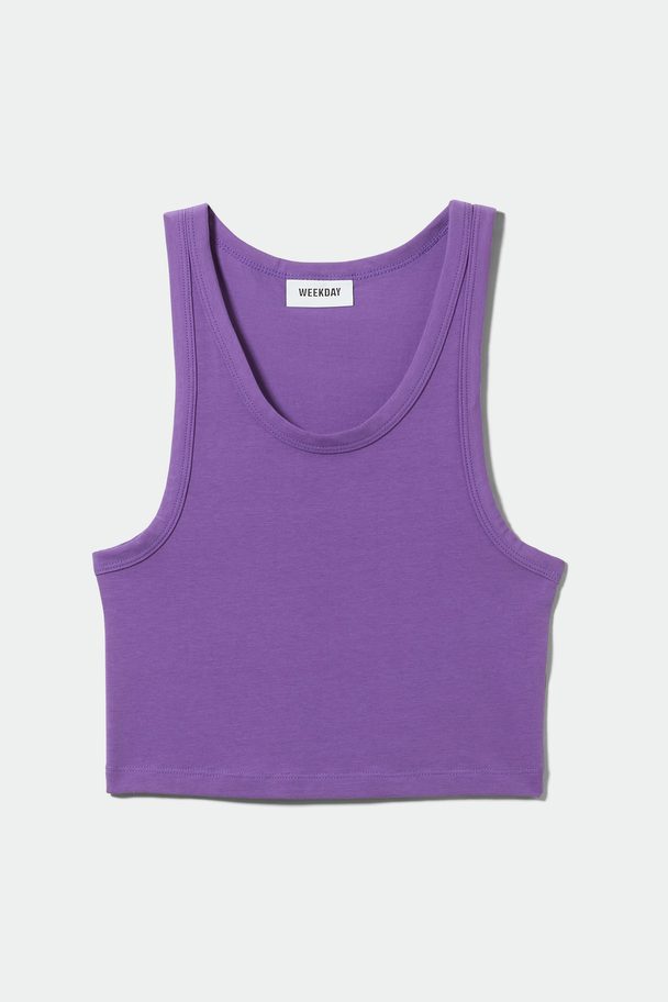 Weekday Close Fit Crop Tank Top Bright Lilac