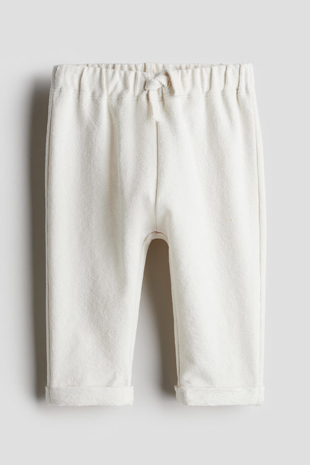 H&M Terry Joggers White