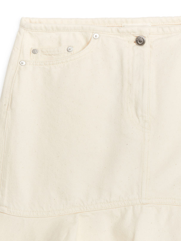 ARKET Denim Peplum Skirt Off White