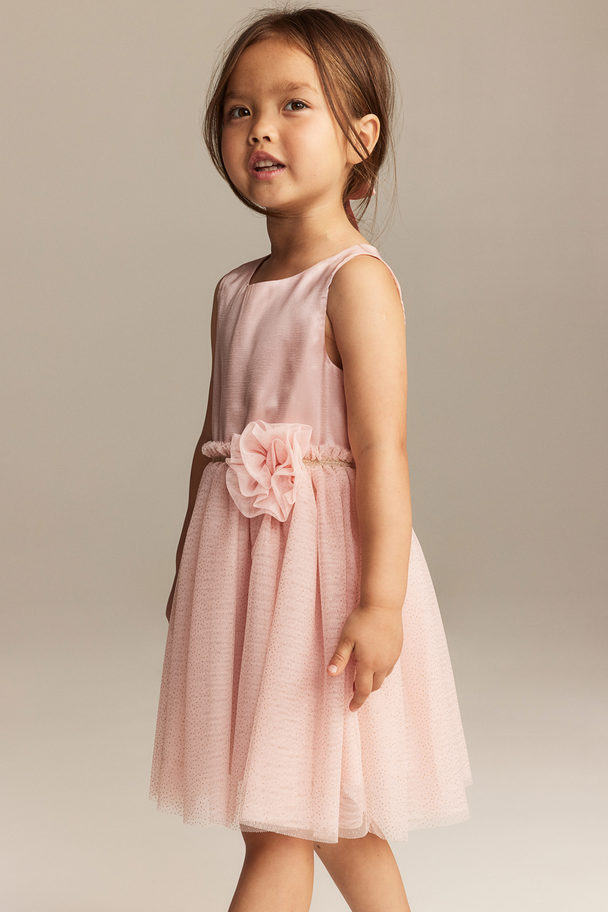 H&M Tulle-skirt Dress Light Pink/glitter