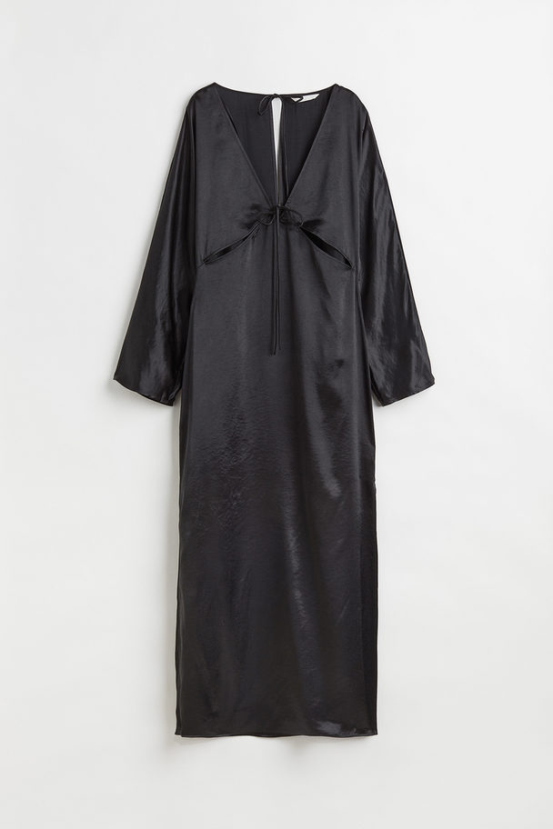 H&M Cut-out Satin Dress Black