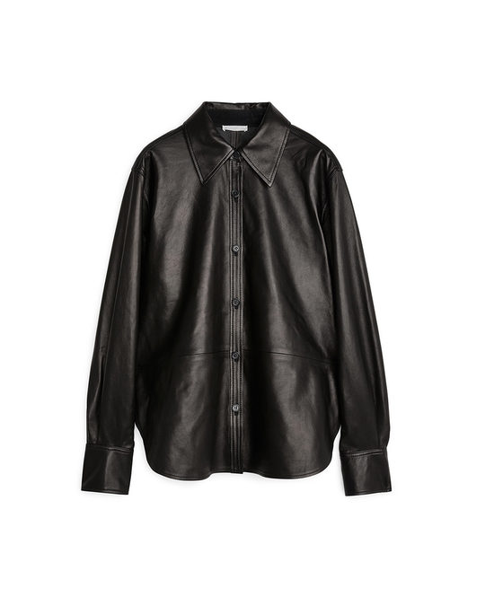 Arket Leather Shirt Black