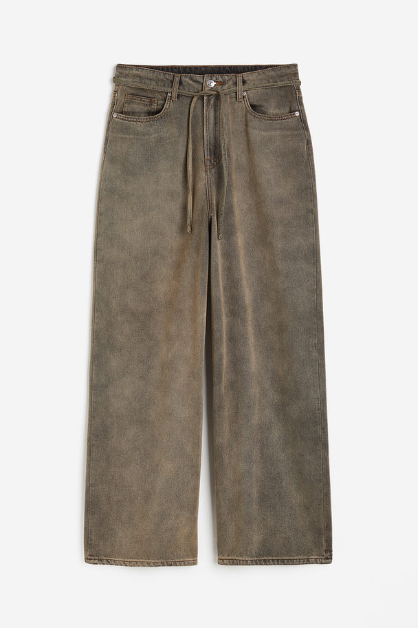 H&M 90s Baggy Regular Jeans Beige